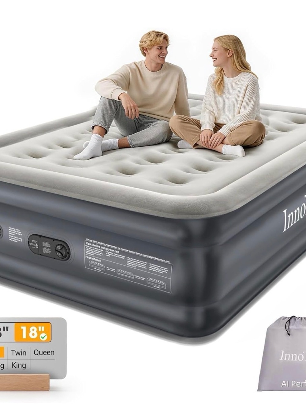 BNIB InnoTruth Air Mattress king size with Built in Pump
